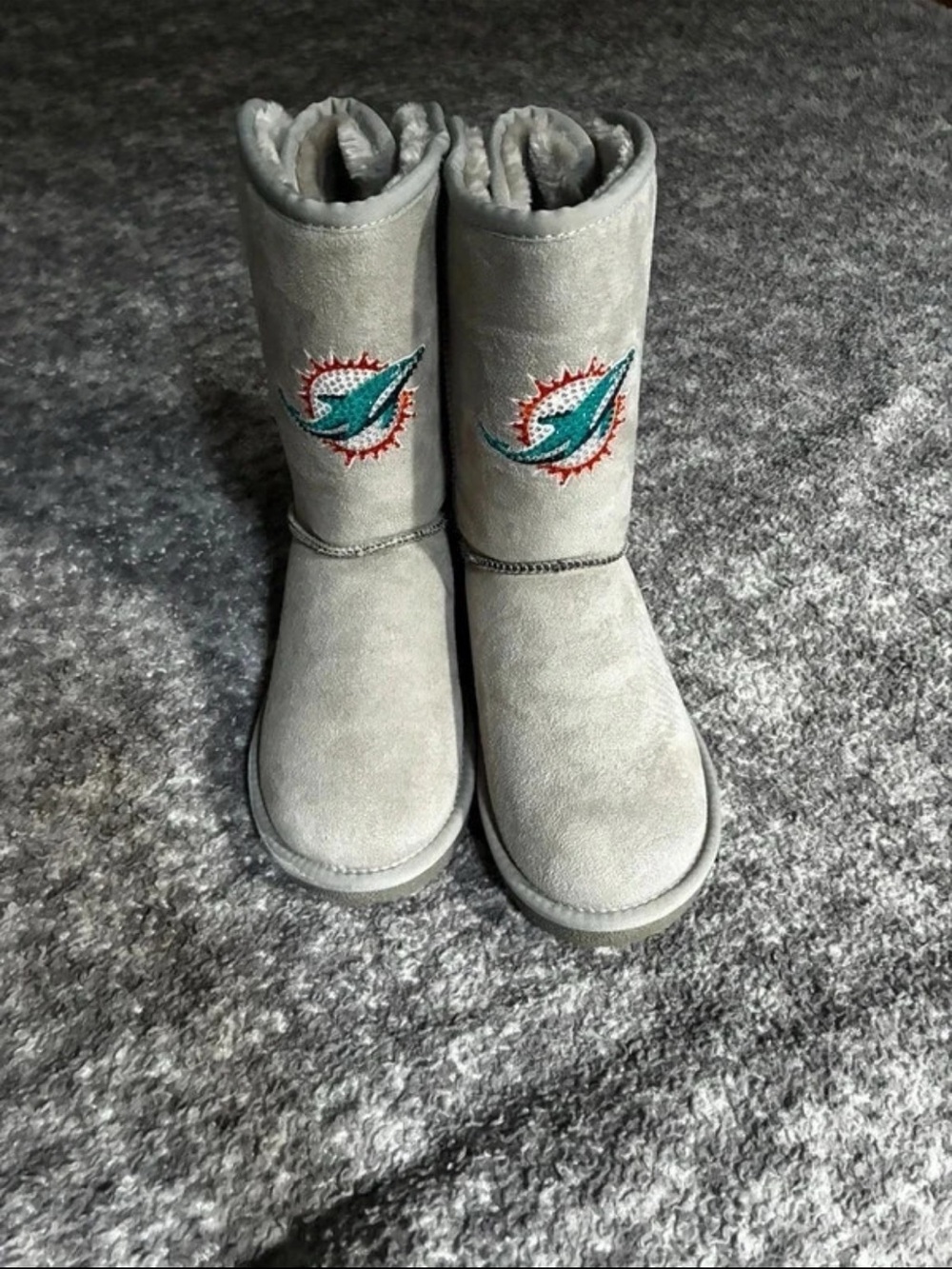 NFL Dolphins Boots Women’s with Teal & Orange Logo